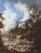 MAGNASCO, Alessandro Seascape with Fishermen and Bathers (mk08) oil on canvas